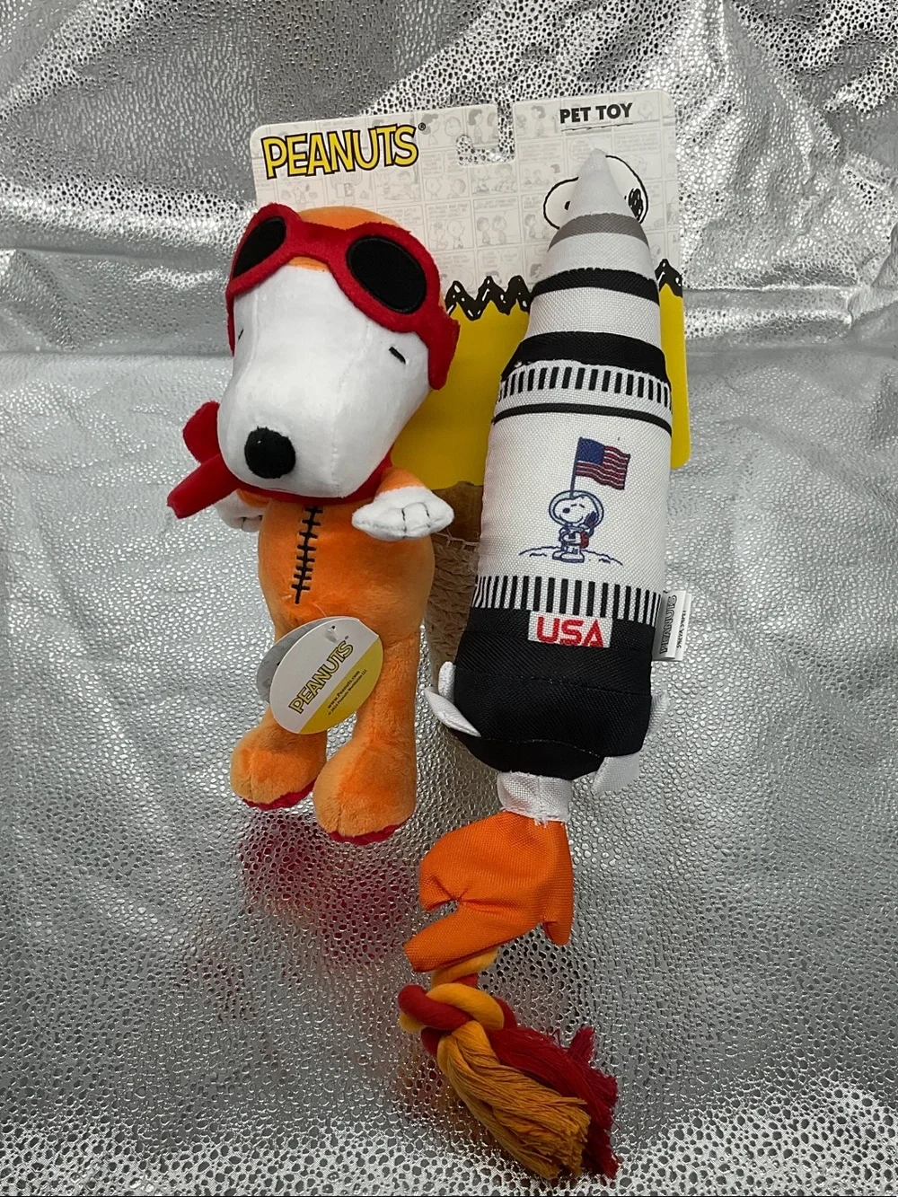 Peanuts Snoopy Orange Pilot Plush Dog Toy - New